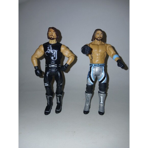 AJ Styles Wrestling Figures Elite Series 56 2017 & Basic Series 45 2011 WWE - Picture 1 of 15